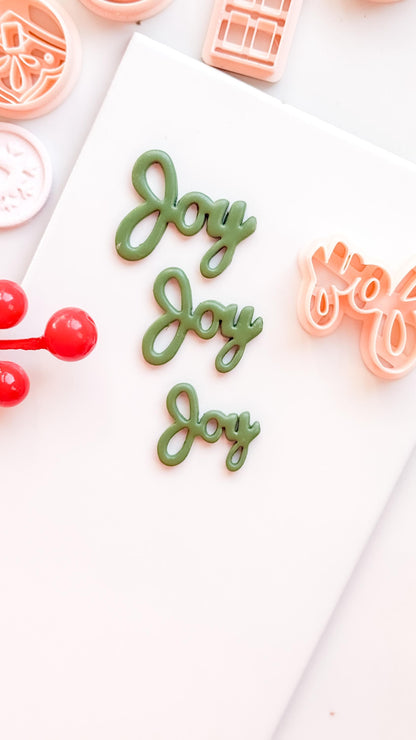 Joy Word Clay Cutter – Christmas Script Polymer Clay Lettering Tool