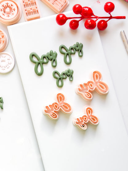 Joy Word Clay Cutter – Christmas Script Polymer Clay Lettering Tool