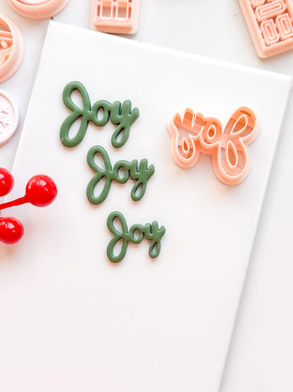 Joy Word Clay Cutter – Christmas Script Polymer Clay Lettering Tool