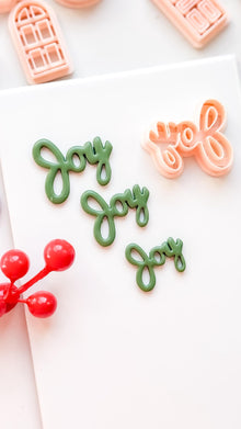 Joy Word Clay Cutter – Christmas Script Polymer Clay Lettering Tool
