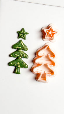 Christmas Tree & Star Clay Cutter Set: Holiday Polymer Clay Tools