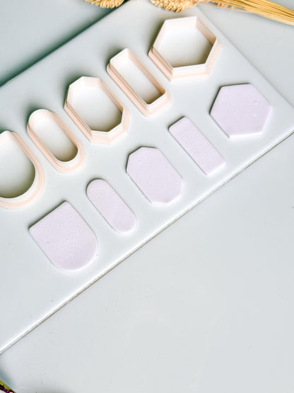 Basic Geometric Clay Cutter Set: Arch, Hexagon & Rectangle Shapes for Polymer Clay Jewelry