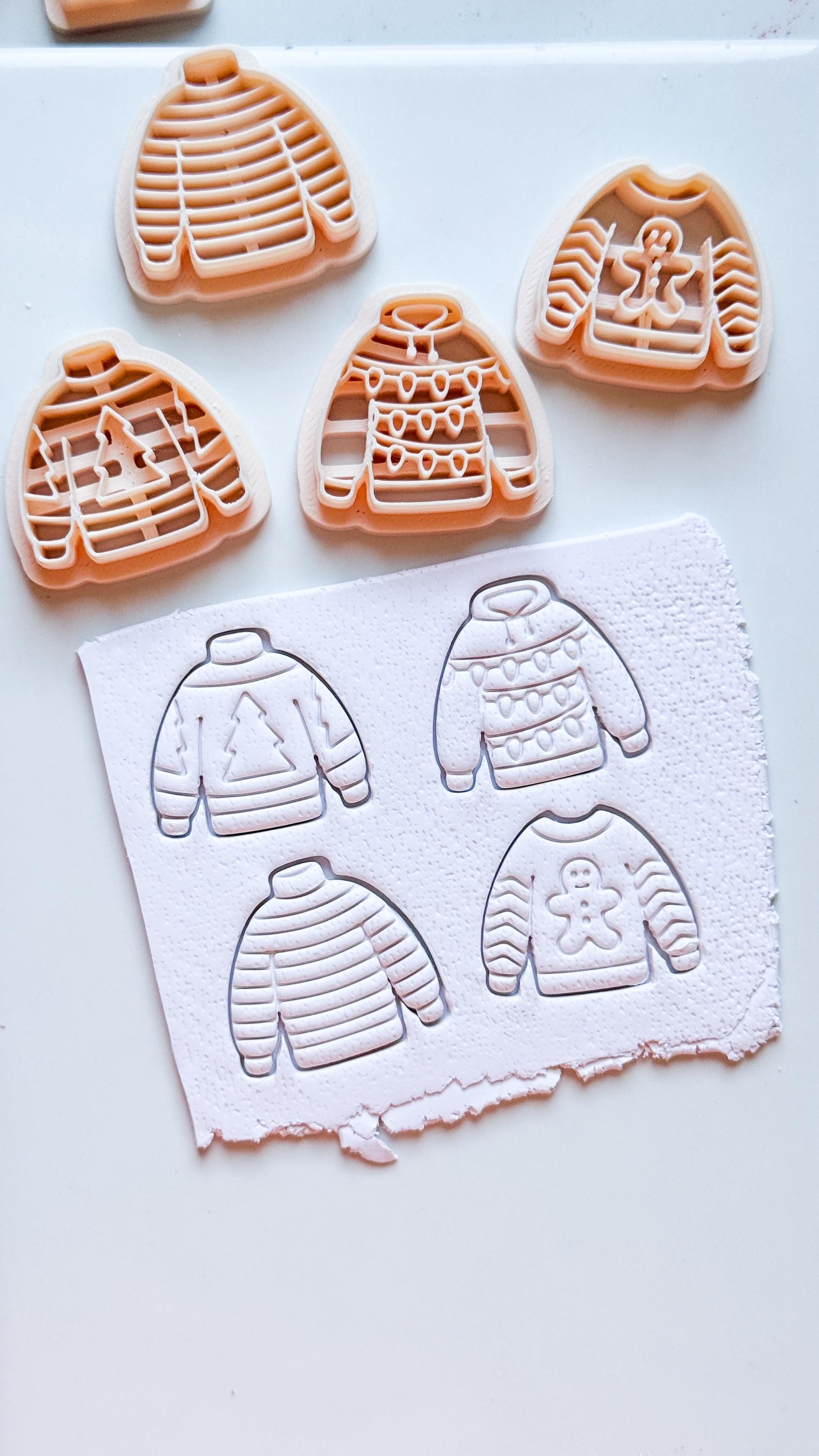 Christmas Sweater Clay Cutters: Holiday Earring Cutters for Polymer Clay