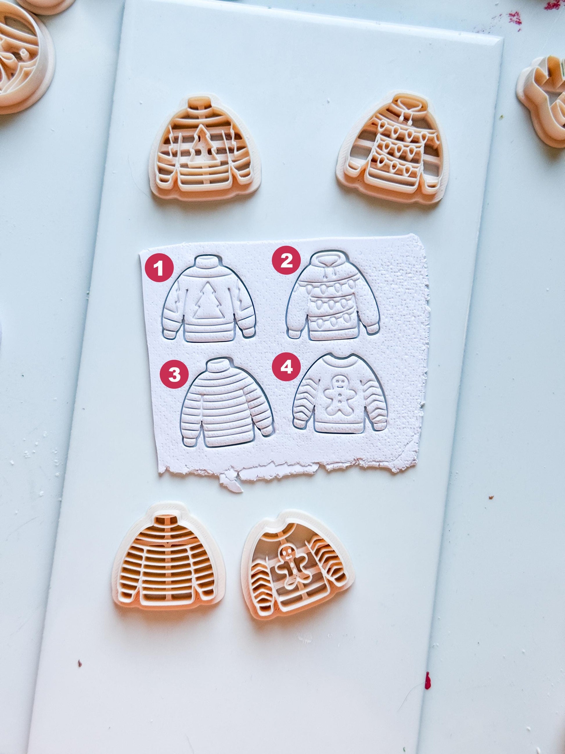 Christmas Sweater Clay Cutters: Holiday Earring Cutters for Polymer Clay