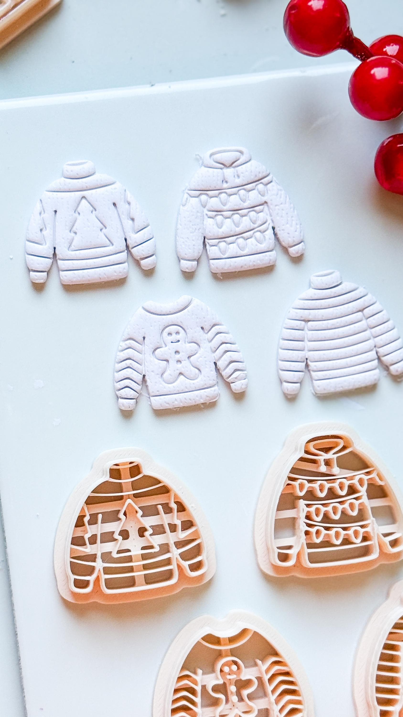 Christmas Sweater Clay Cutters: Holiday Earring Cutters for Polymer Clay