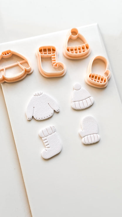 Cozy Season Clay Cutter – Winter Sweater Hat Mitten Sock Design