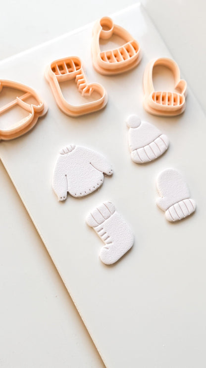 Cozy Season Clay Cutter – Winter Sweater Hat Mitten Sock Design