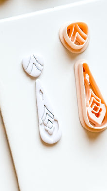 Boho Teardrop Clay Cutter Set: Geometric Embossed Polymer Clay Tool