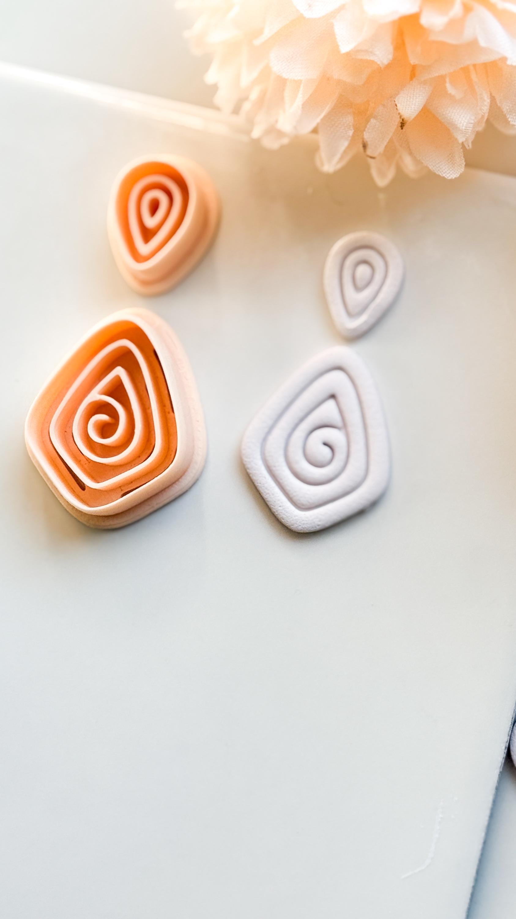 Swirlstone Polymer Clay Cutter: Organic Spiral for Earrings