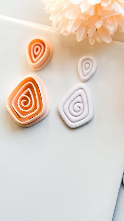 Swirlstone Polymer Clay Cutter: Organic Spiral for Earrings
