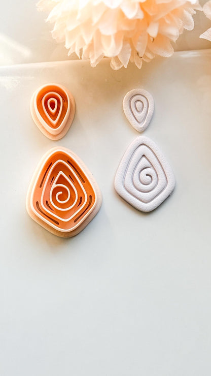 Swirlstone Polymer Clay Cutter: Organic Spiral for Earrings
