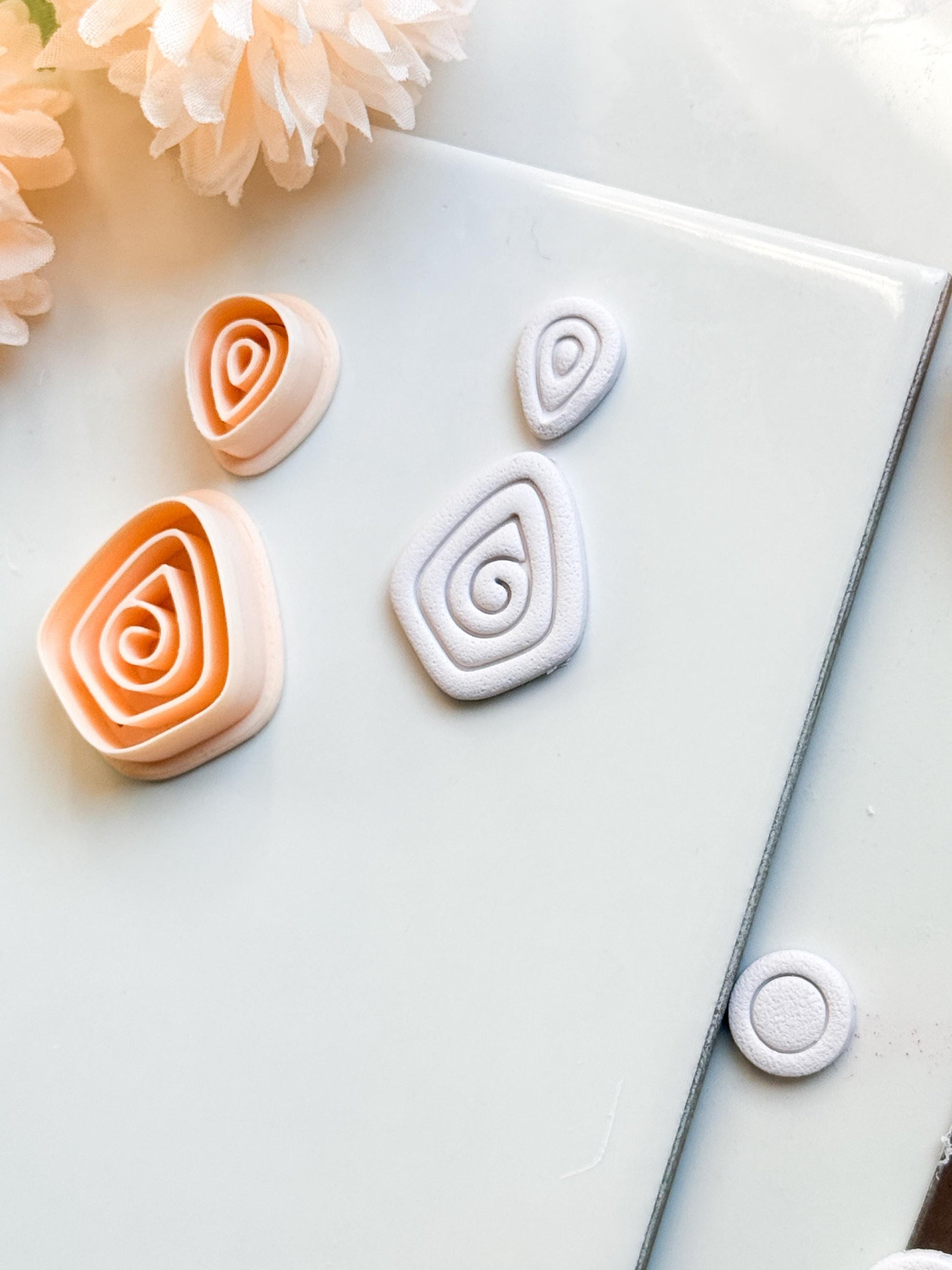 Swirlstone Polymer Clay Cutter: Organic Spiral for Earrings