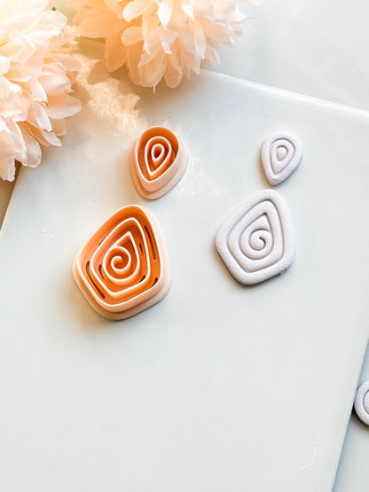 Swirlstone Polymer Clay Cutter: Organic Spiral for Earrings