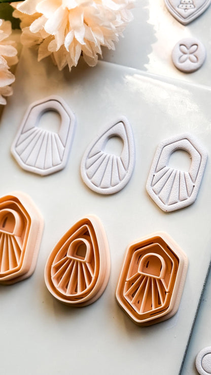 Solflare Polymer Clay Cutters: Sunburst Shapes for Earrings & Jewelry