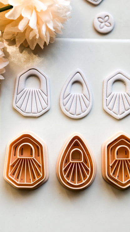 Solflare Polymer Clay Cutters: Sunburst Shapes for Earrings & Jewelry