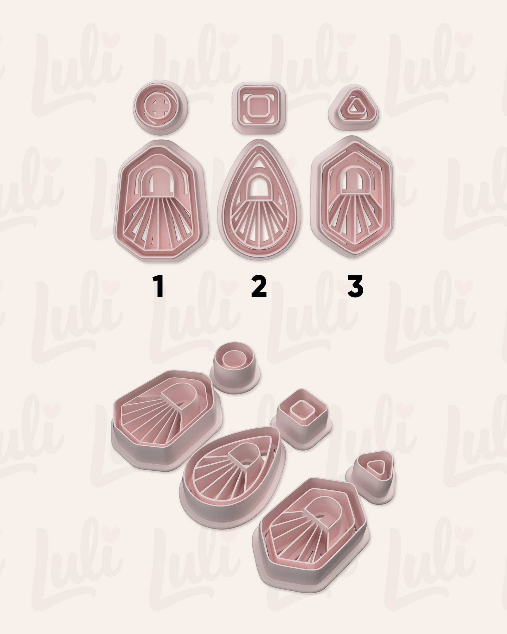 Solflare Polymer Clay Cutters: Sunburst Shapes for Earrings & Jewelry