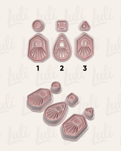 Solflare Polymer Clay Cutters: Sunburst Shapes for Earrings & Jewelry