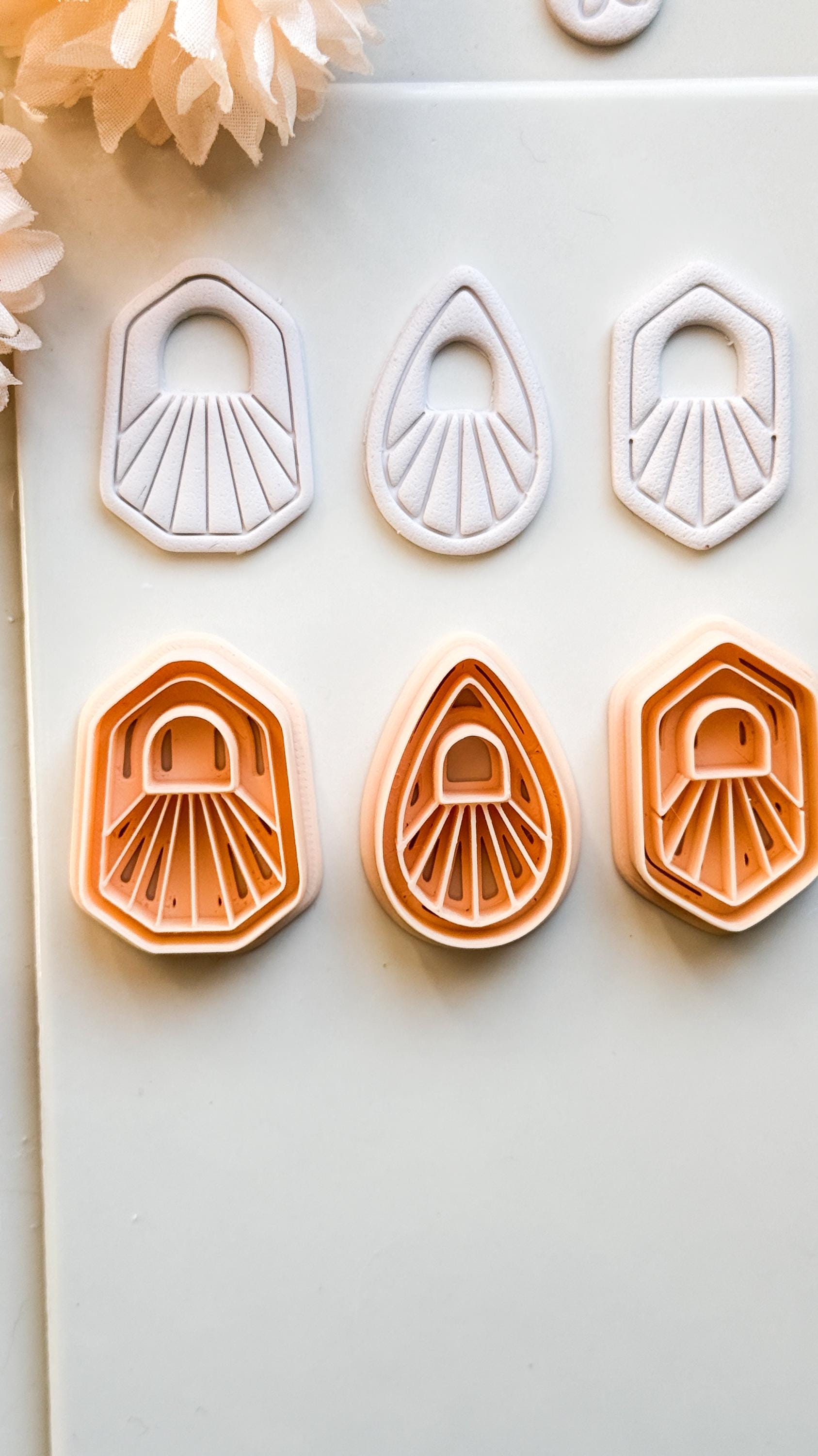 Solflare Polymer Clay Cutters: Sunburst Shapes for Earrings & Jewelry