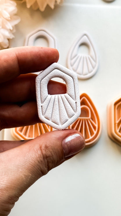 Solflare Polymer Clay Cutters: Sunburst Shapes for Earrings & Jewelry