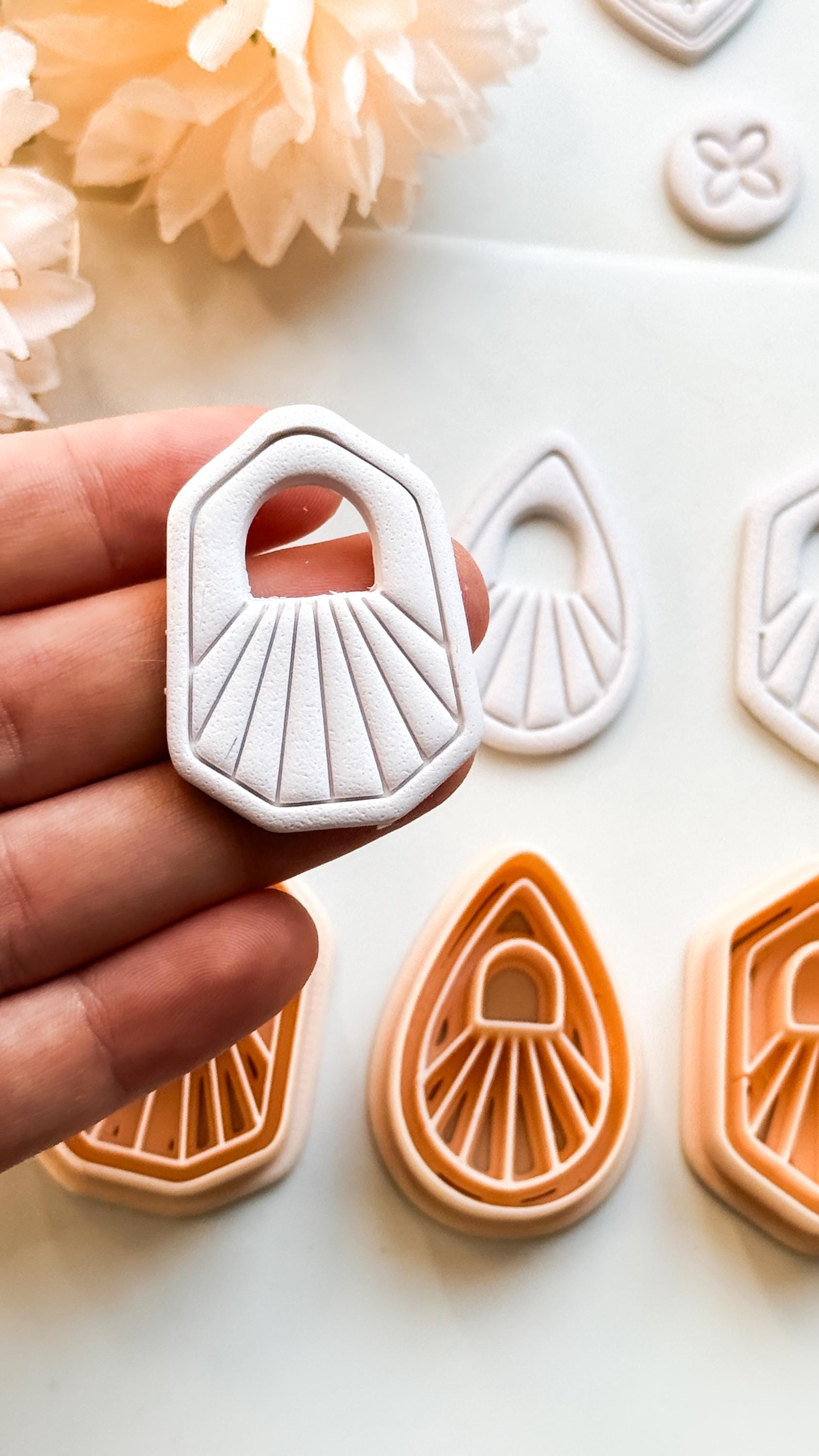 Solflare Polymer Clay Cutters: Sunburst Shapes for Earrings & Jewelry