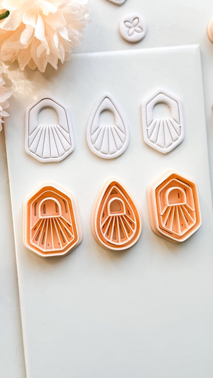 Solflare Polymer Clay Cutters: Sunburst Shapes for Earrings & Jewelry