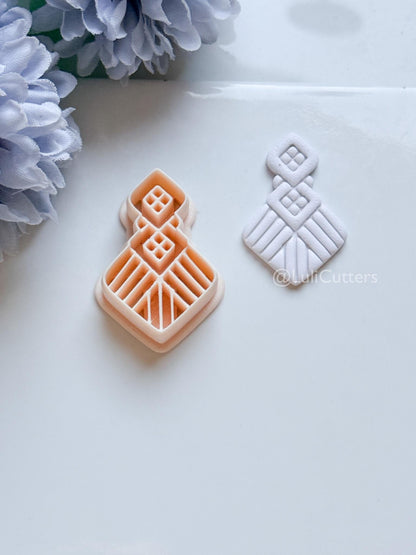 Alba Wren Polymer Clay Cutter: Geometric Ray Design for Earrings