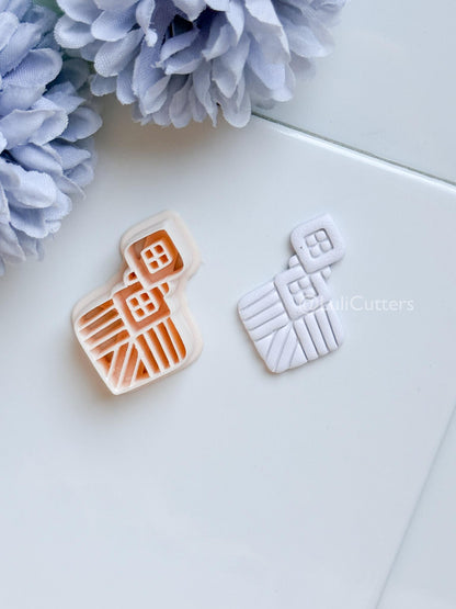 Alba Wren Polymer Clay Cutter: Geometric Ray Design for Earrings