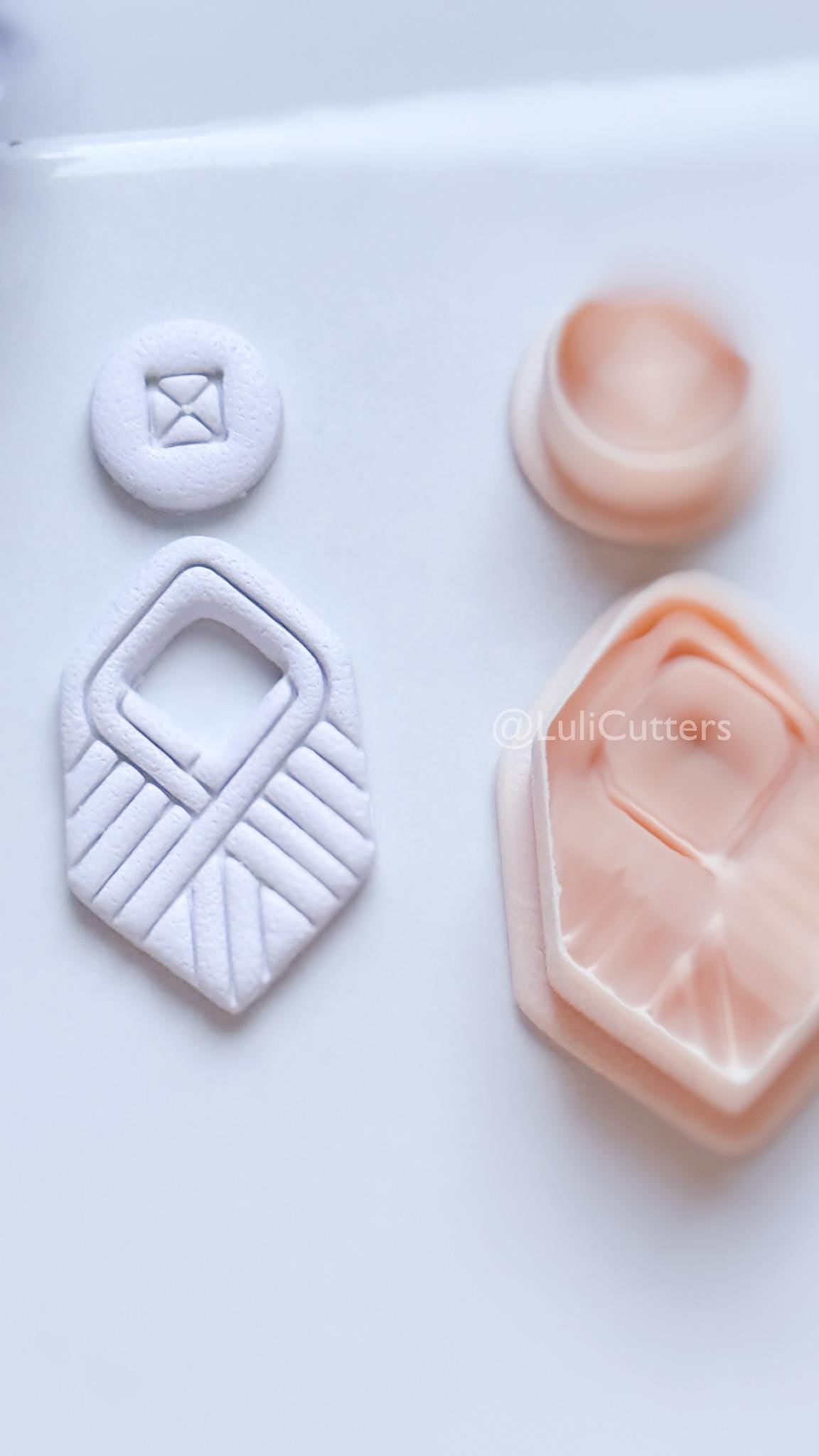 Bound Liora Polymer Clay Cutter: Interwoven Geometric Design for Earrings