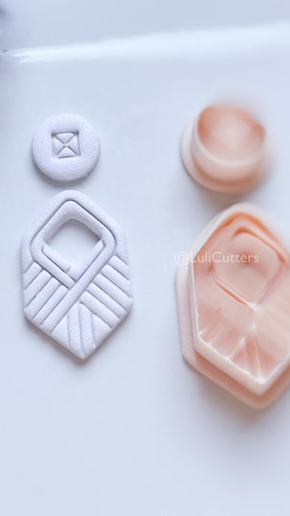 Bound Liora Polymer Clay Cutter: Interwoven Geometric Design for Earrings
