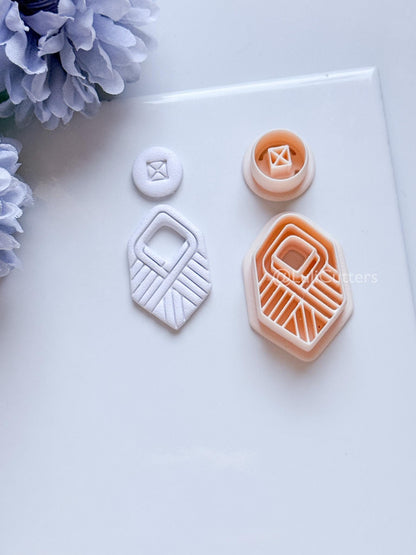 Bound Liora Polymer Clay Cutter: Interwoven Geometric Design for Earrings
