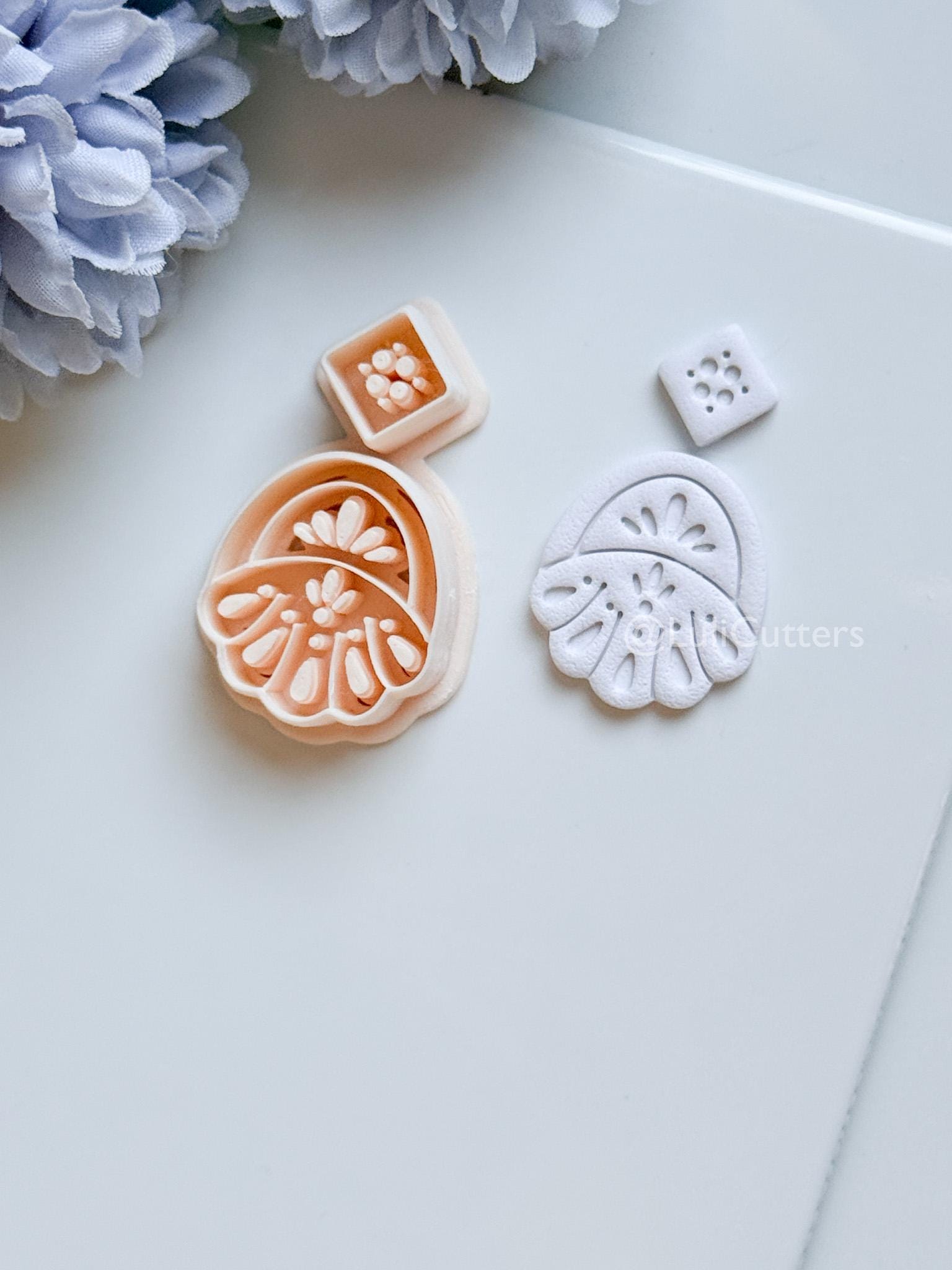 Aveline Petal Polymer Clay Cutter: Floral Teardrop for Earrings