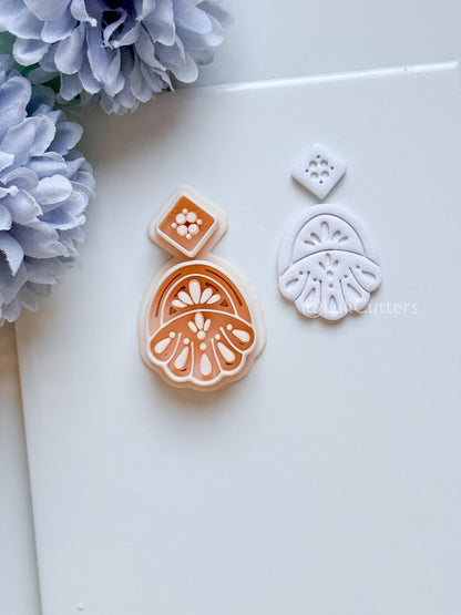 Aveline Petal Polymer Clay Cutter: Floral Teardrop for Earrings