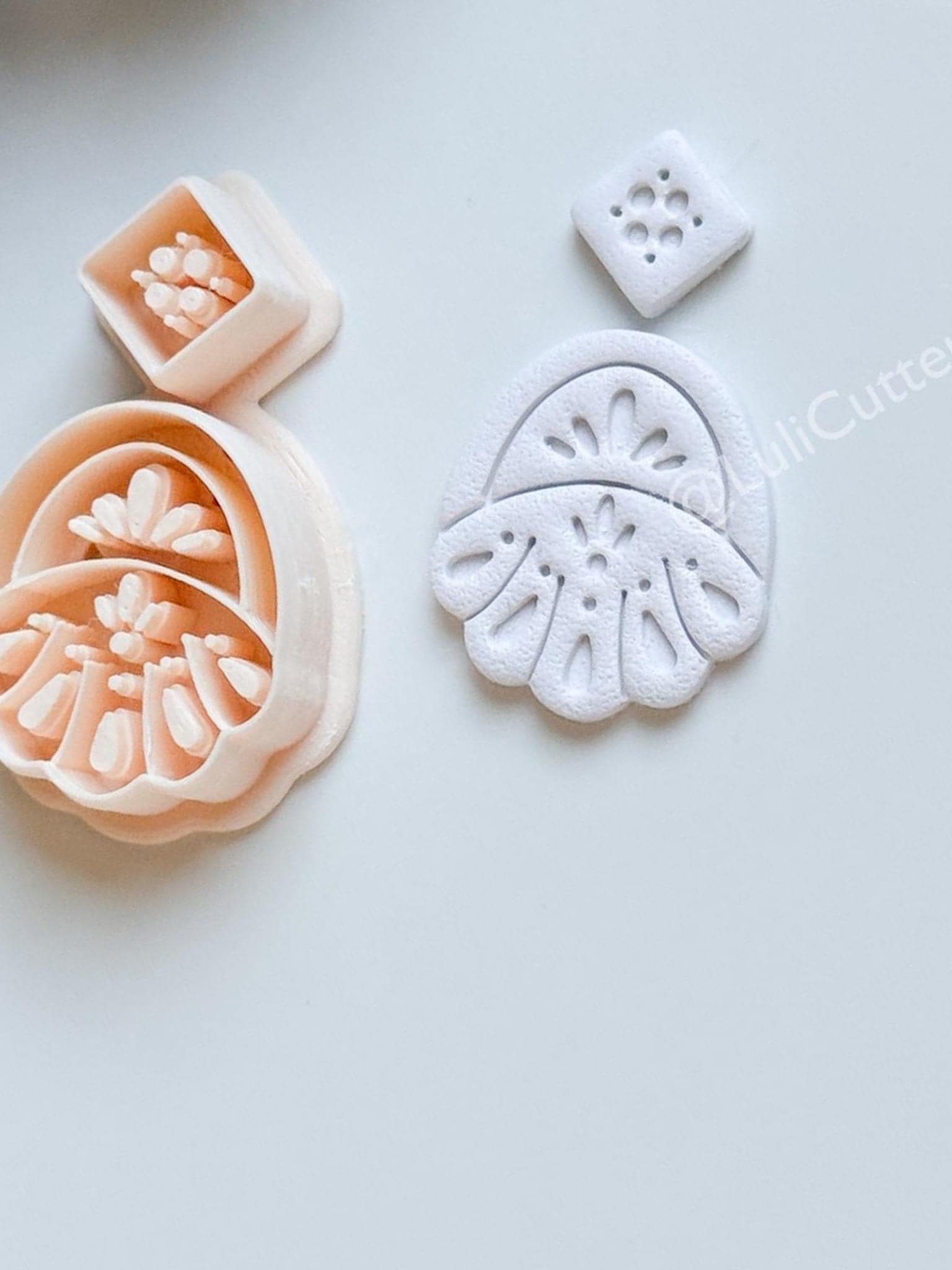 Aveline Petal Polymer Clay Cutter: Floral Teardrop for Earrings