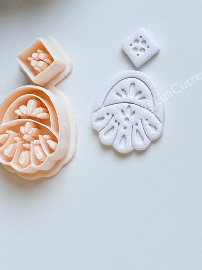 Aveline Petal Polymer Clay Cutter: Floral Teardrop for Earrings