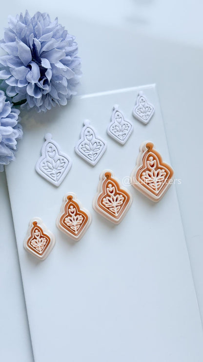 Flora Wren Polymer Clay Cutter: Folk Floral Design for Earrings