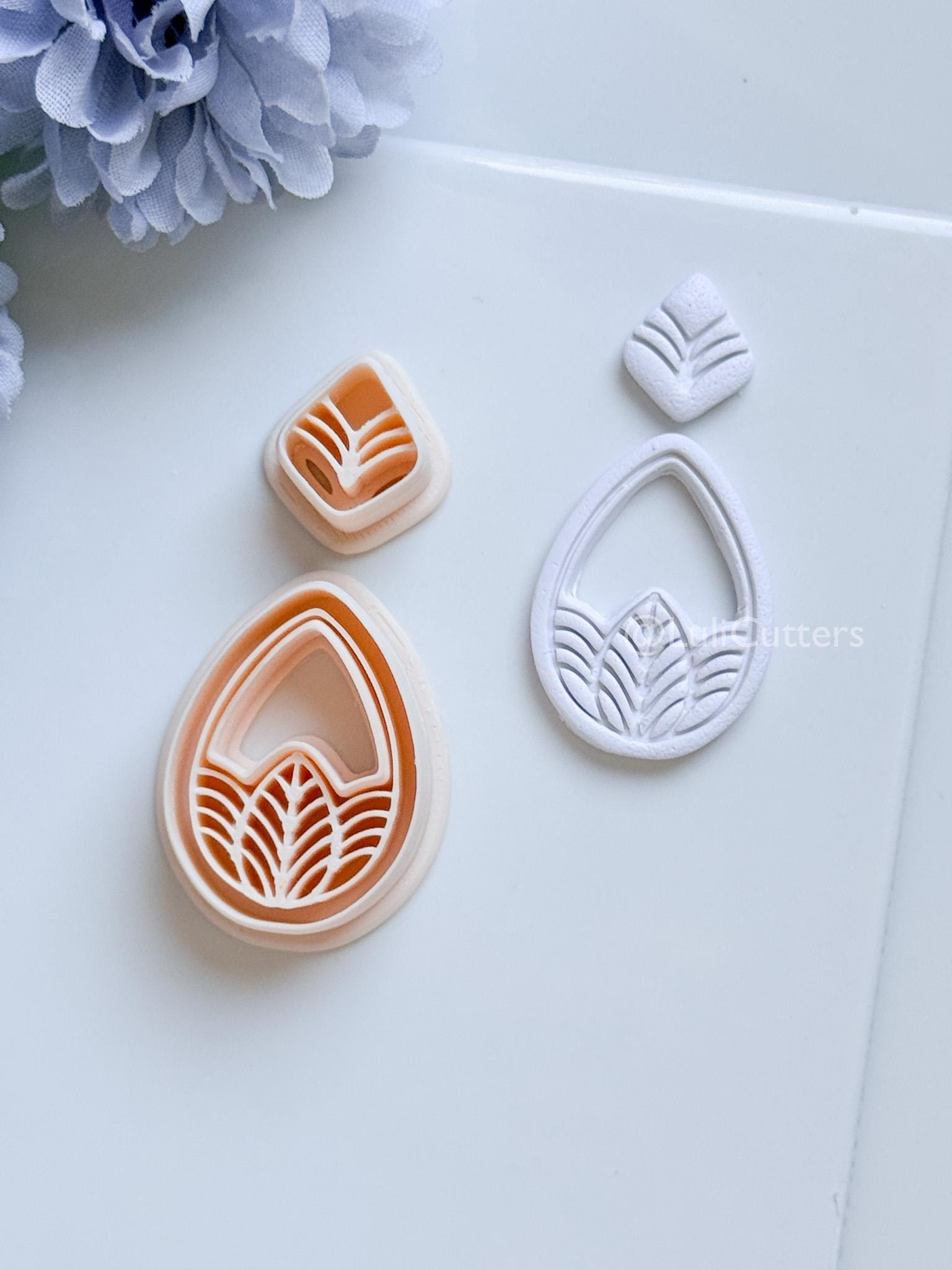 Terra Mae Polymer Clay Cutter: Layered Teardrop for Earrings