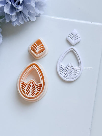 Terra Mae Polymer Clay Cutter: Layered Teardrop for Earrings