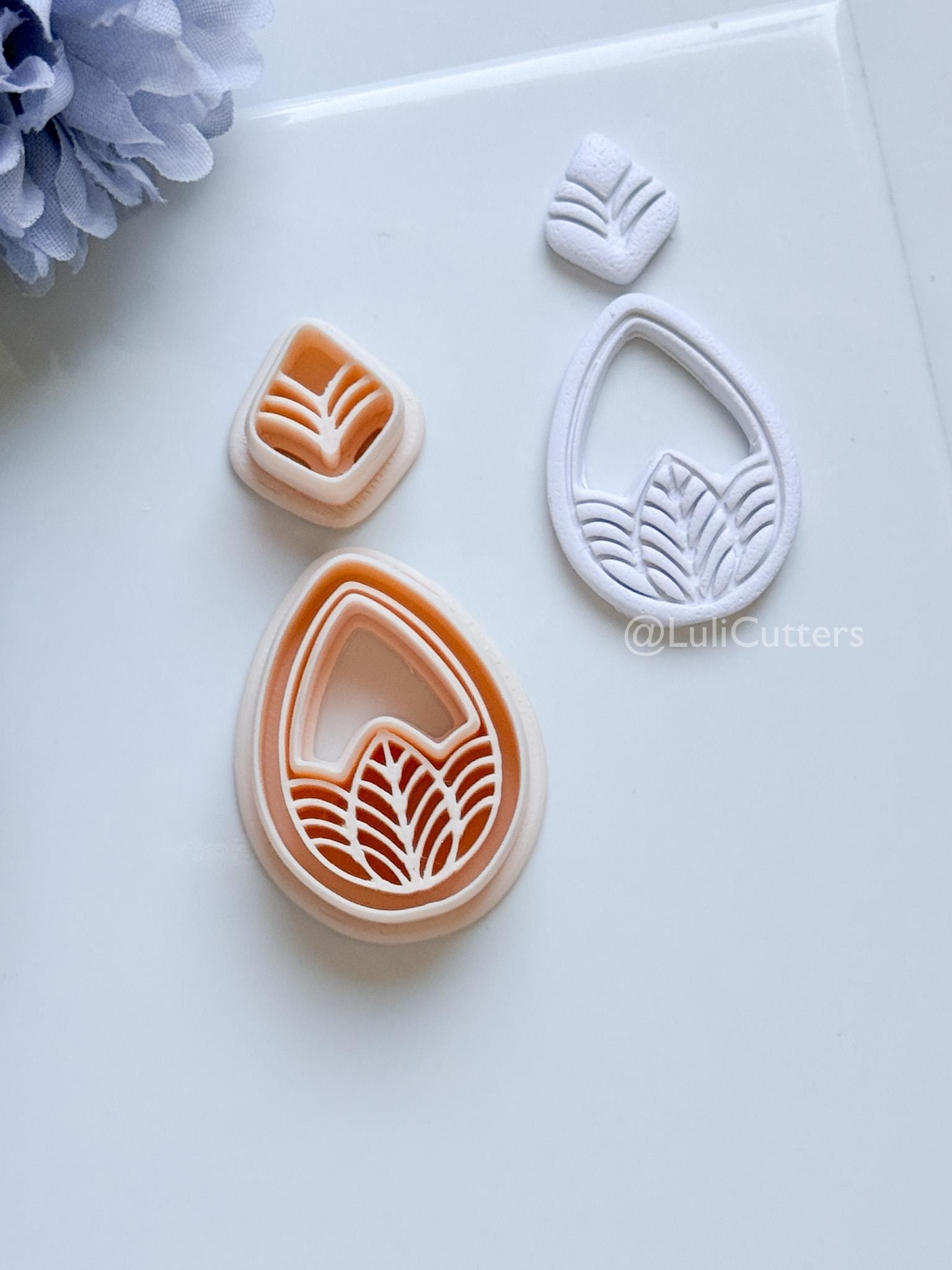 Terra Mae Polymer Clay Cutter: Layered Teardrop for Earrings