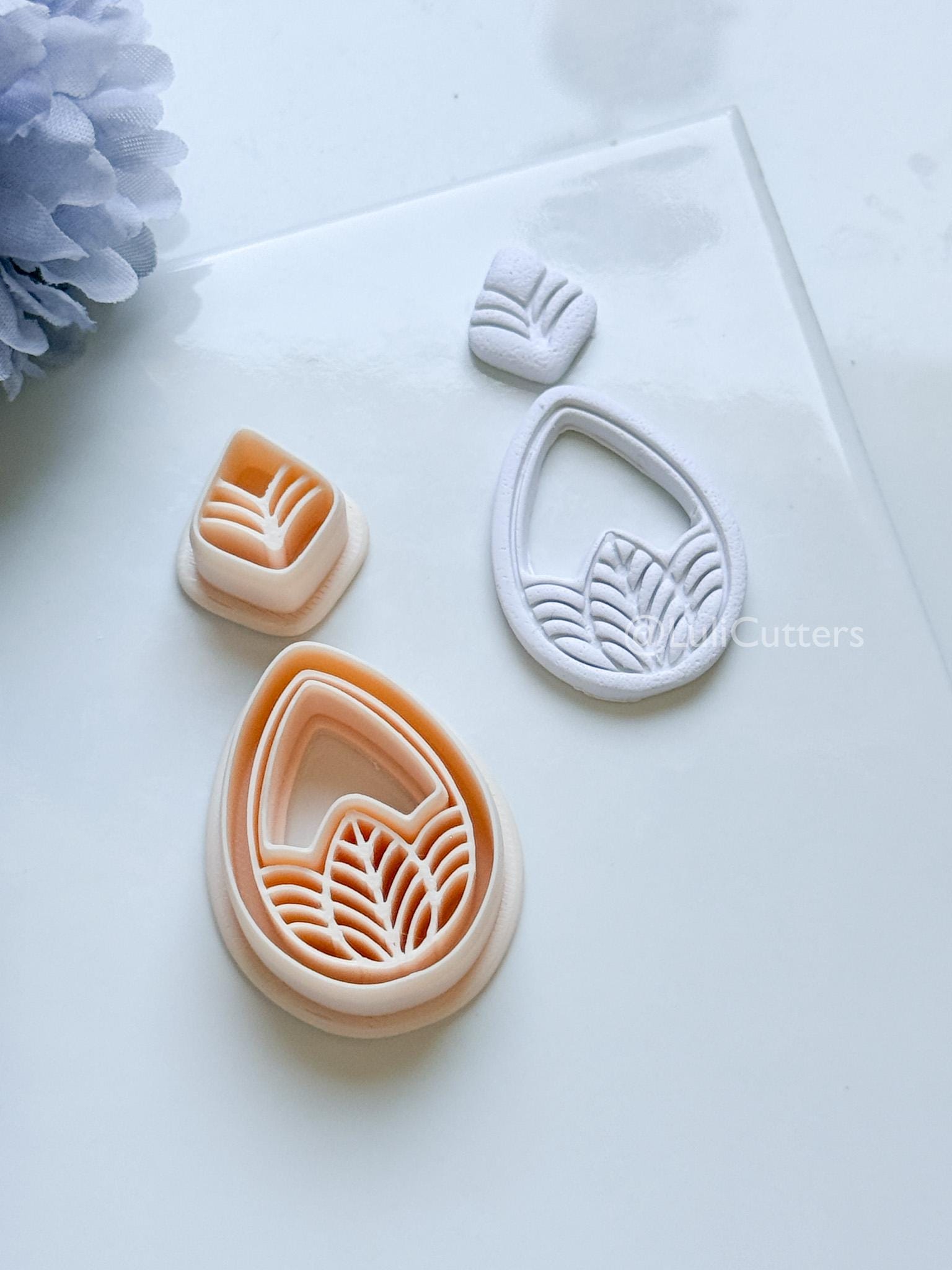 Terra Mae Polymer Clay Cutter: Layered Teardrop for Earrings
