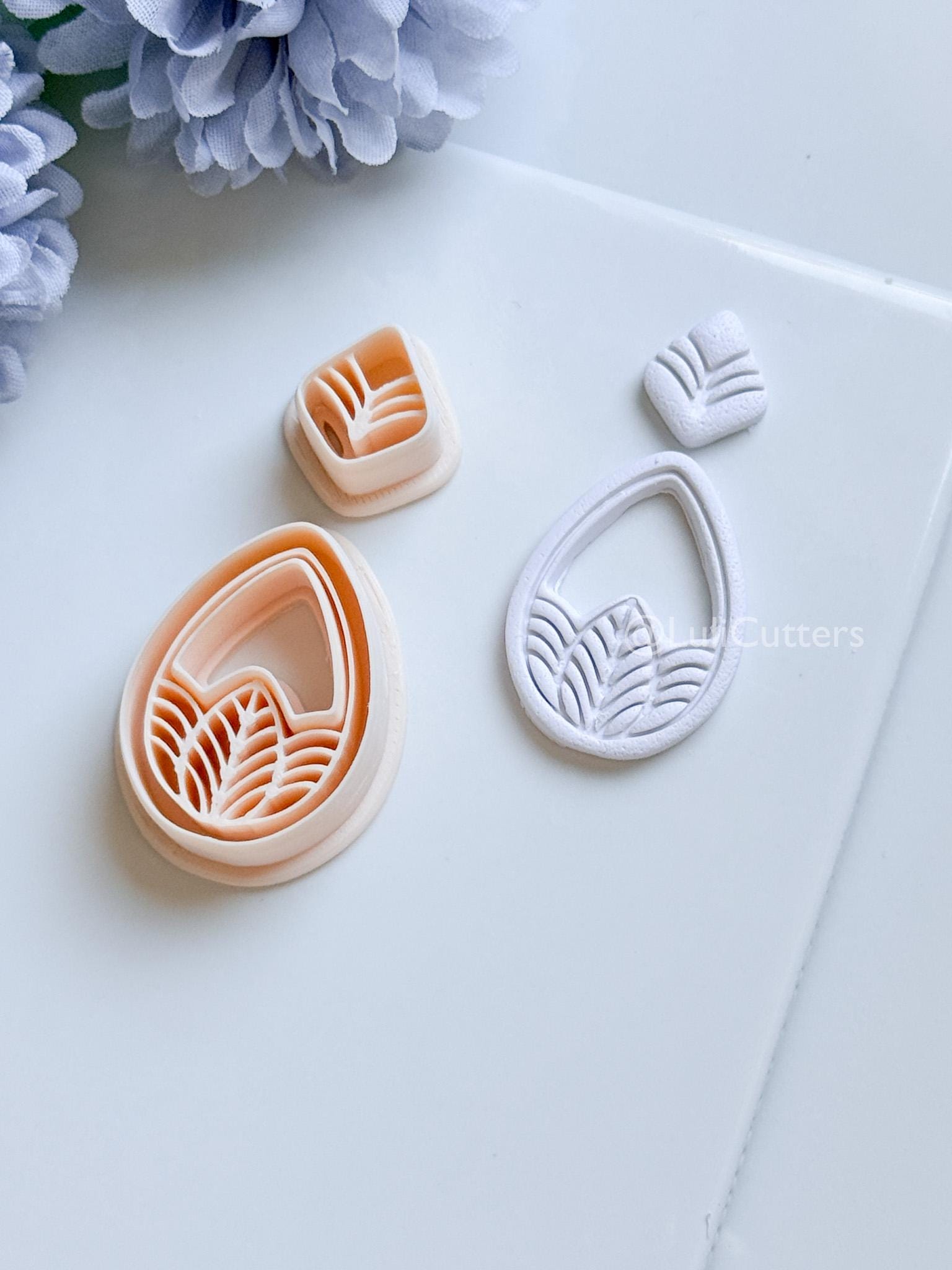 Terra Mae Polymer Clay Cutter: Layered Teardrop for Earrings