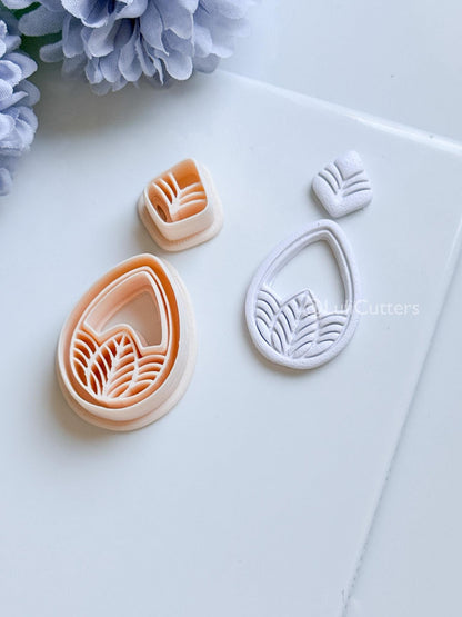 Terra Mae Polymer Clay Cutter: Layered Teardrop for Earrings