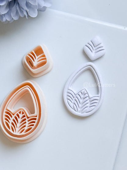 Terra Mae Polymer Clay Cutter: Layered Teardrop for Earrings