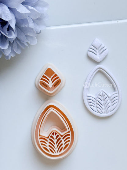 Terra Mae Polymer Clay Cutter: Layered Teardrop for Earrings