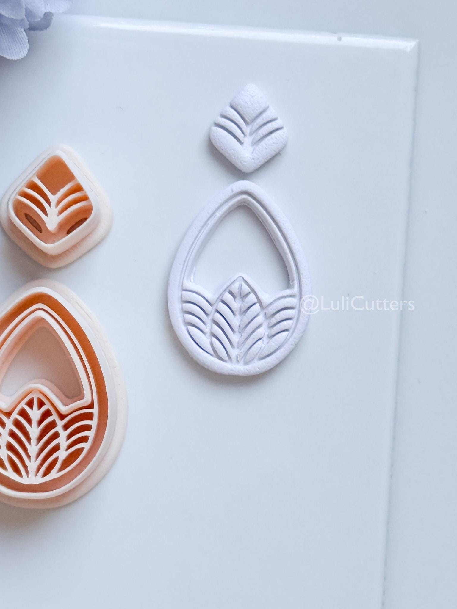 Terra Mae Polymer Clay Cutter: Layered Teardrop for Earrings