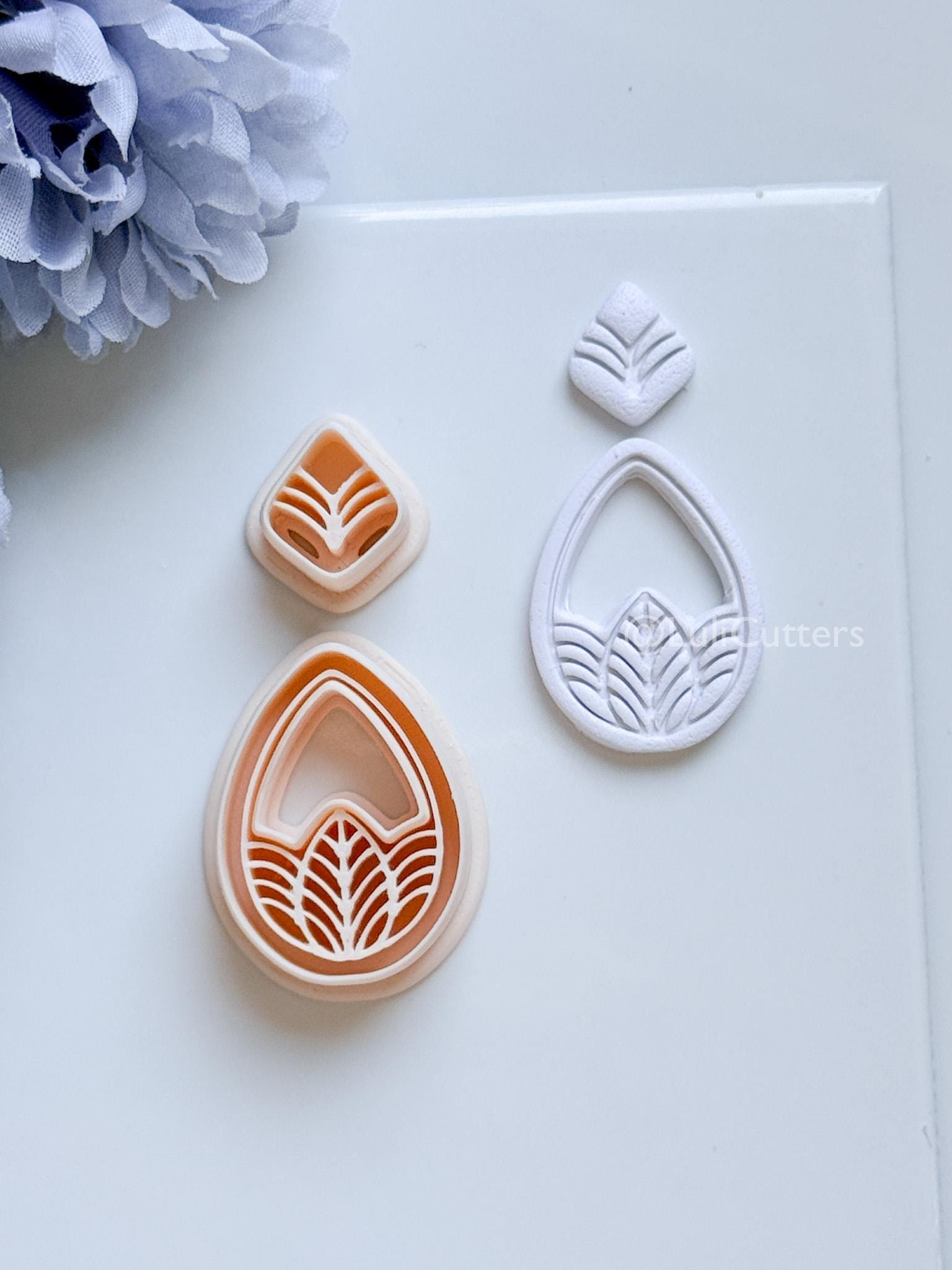 Terra Mae Polymer Clay Cutter: Layered Teardrop for Earrings