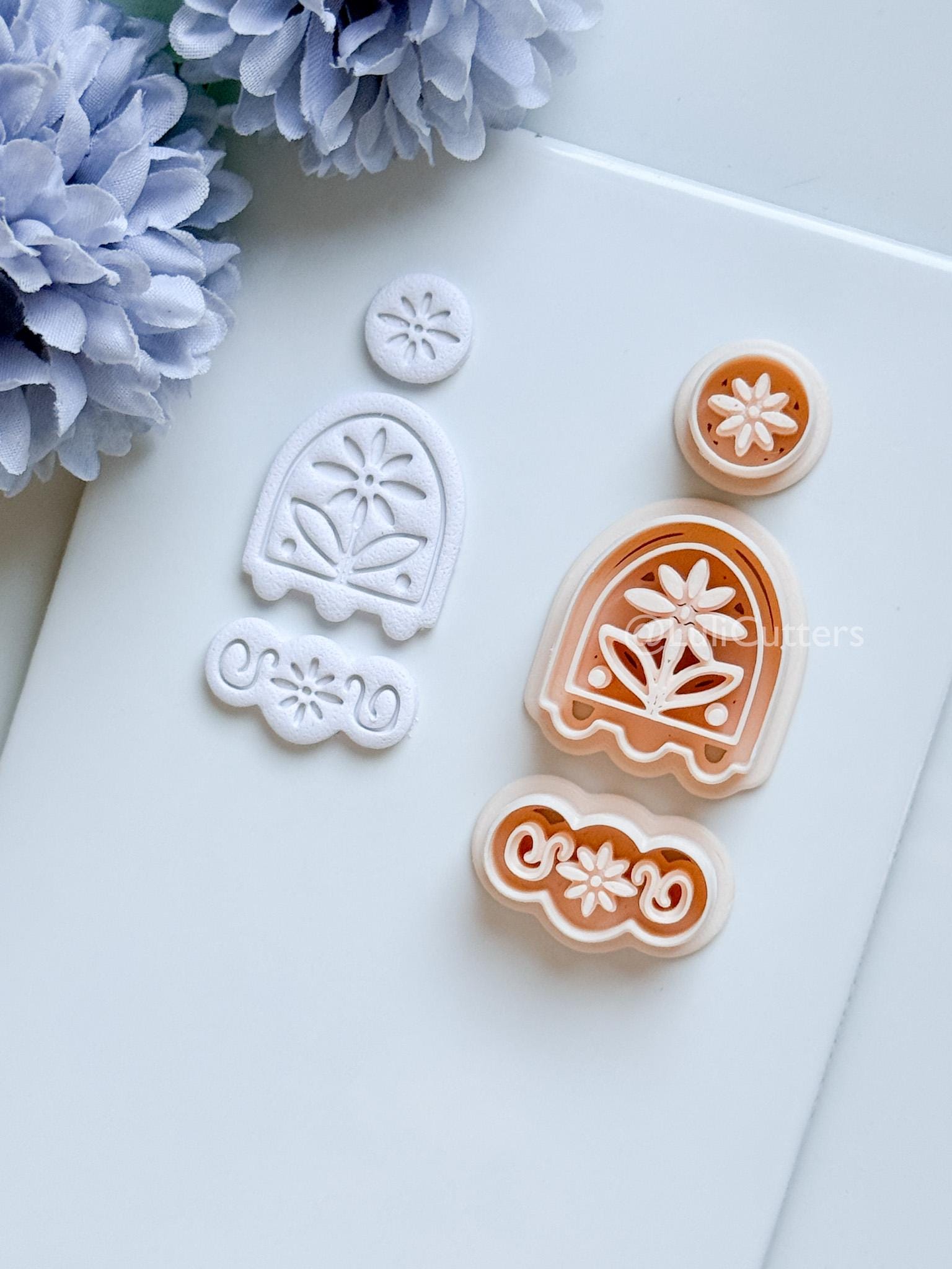 Sora Polymer Clay Cutter: Floral Arch Design for Earrings