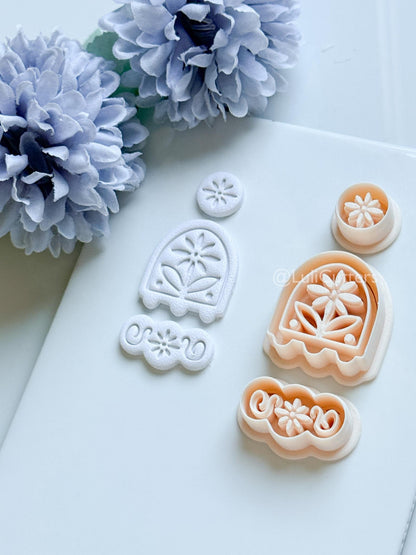 Sora Polymer Clay Cutter: Floral Arch Design for Earrings