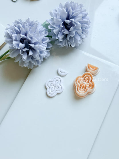 Vale Crest Polymer Clay Cutter: Ornate Clover Shape for Earrings