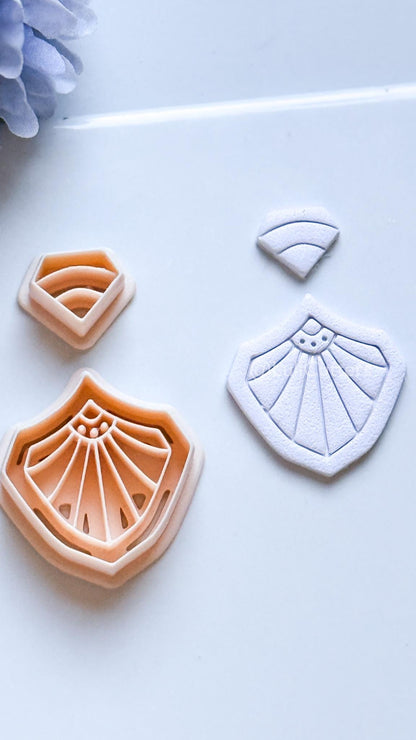 Ray Moss Polymer Clay Cutter: Fan Ray Design for Earrings