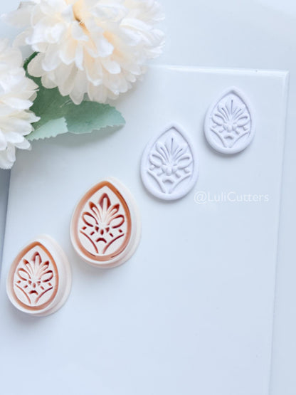 Tearlo Polymer Clay Cutter: Ornate Teardrop Shape for Earrings